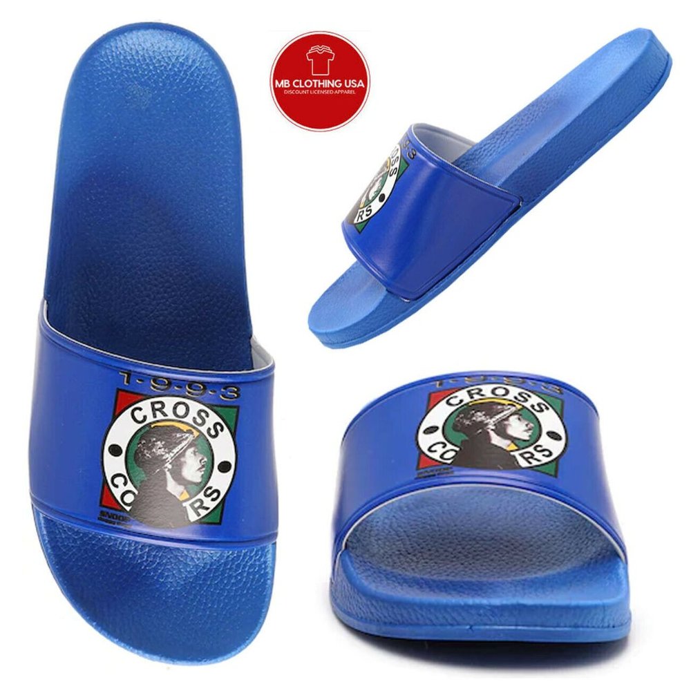 Snoop Dogg Men's Cross Color Slide Sandals BLUE